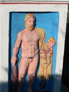 Auch bei Kelten sehr beliebt: Hercules (Detail der rekonstruierten Säule von Schwarzenacker)